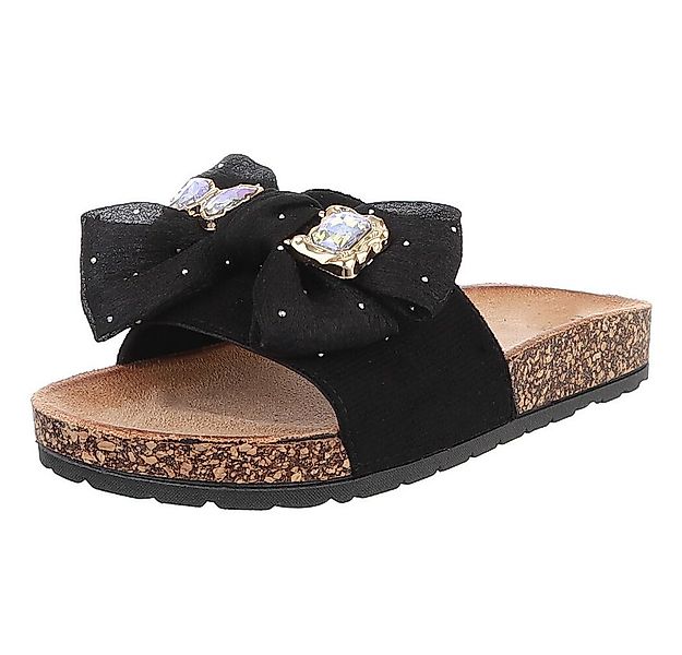Ital-Design Elegante Damen-Sandalen mit Schleife und Glitzer-Details Pantol günstig online kaufen