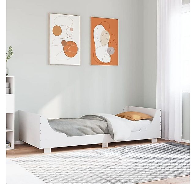vidaXL Bett, Massivholzbett ohne Matratze Weiß 75x190 cm Kiefernholz günstig online kaufen