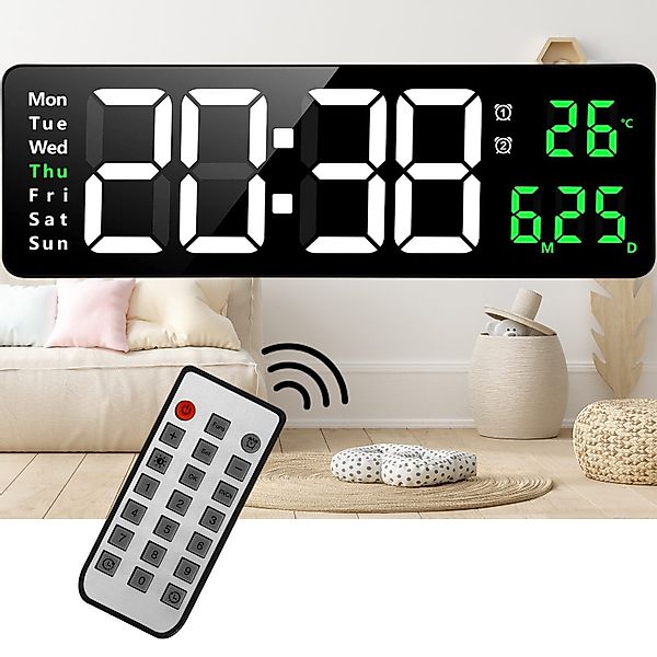 REDOM Wanduhr Elektronische Uhr mit Temperaturanzeige günstig online kaufen
