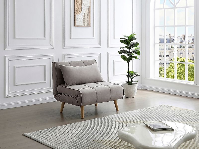 Schlafsessel - Stoff - Taupe - CHILA günstig online kaufen