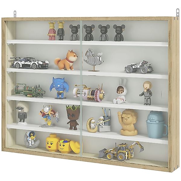 HOMCOM Vitrine für Sammlung Wandvitrine 80 x 9,5 x 60 cm mit 4 verstellbare günstig online kaufen