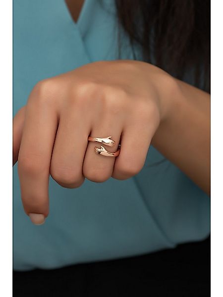 Nisan Silberring, Silber Damenring mit umschlungenen Händen, Verstellbarer günstig online kaufen