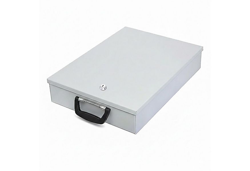 relaxdays Dokumententasche Dokumentenkassette DIN A4, Hellgrau günstig online kaufen