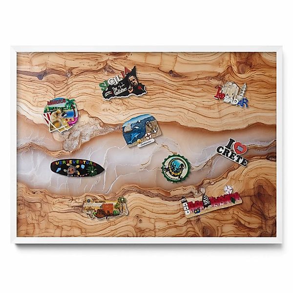 Tulup Magnettafel Magnettafel Metall mit Rahmen Holzkonstruktion Mit Harz 7 günstig online kaufen