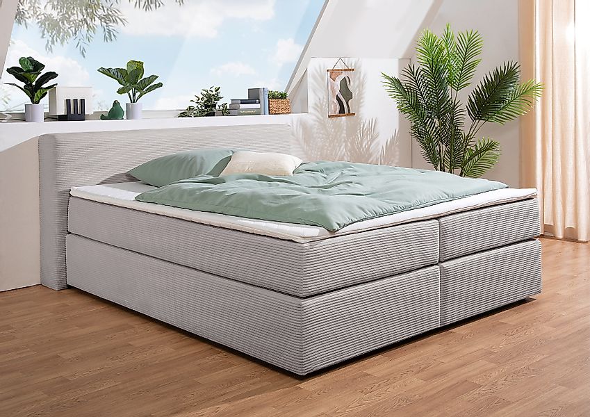 andas Boxspringbett "Åby", In Cord Bezug, wahlweise mit und ohne Matrazte e günstig online kaufen