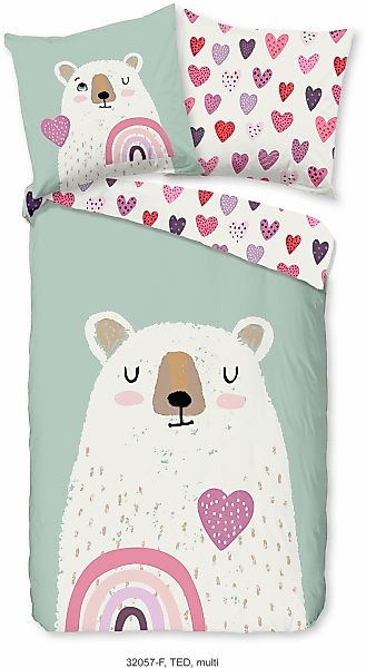 good morning Kinderbettwäsche "Ted" Flanell, Biber, 135x200, Warm, Wende, K günstig online kaufen
