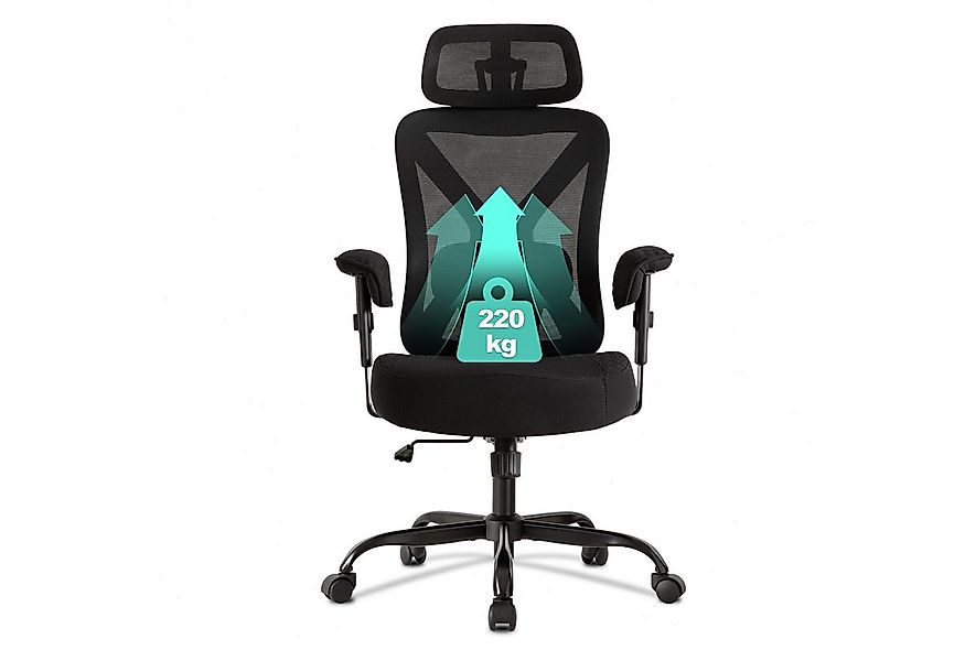 UEV Bürostuhl Ergonomisch bis 220kg belastbar (Wippfunktion,Schreibtischstu günstig online kaufen