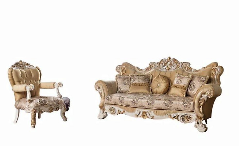 JVmoebel Sofa, Luxus Klassische Chesterfield Beige Sofagarnitur Sofas Sesse günstig online kaufen