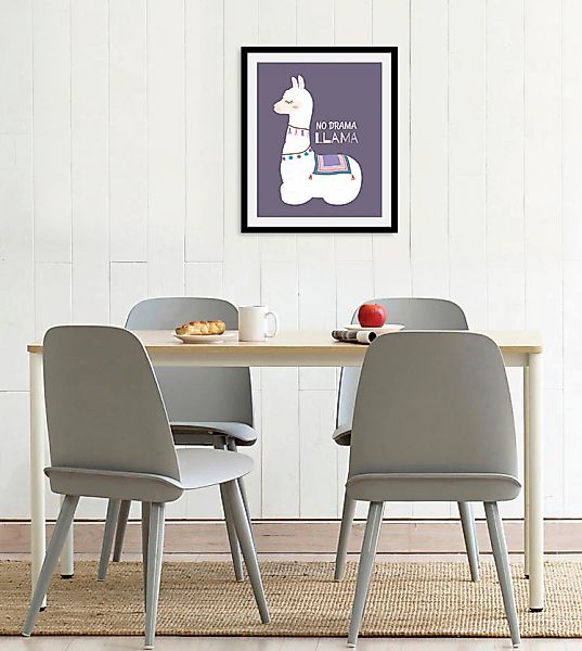 queence Bild "No Drama Llama" 1 Stk. tlg. gerahmt günstig online kaufen