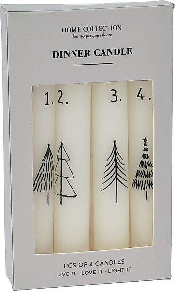 ZauberDeko Spitzkerze Stabkerzen Weiß Advent 1-4 günstig online kaufen