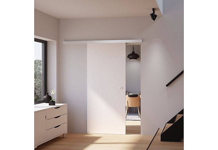 inova wohnen Schiebetür Holzschiebetür Weiß, Größenauswahl (Komplett Set, i günstig online kaufen