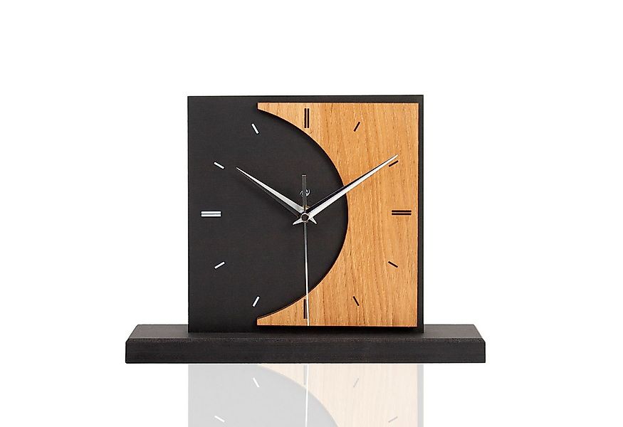 Kreative Feder Standuhr Standuhr „Moon“ aus Holz – schwarze Tisch-Uhr ohne günstig online kaufen