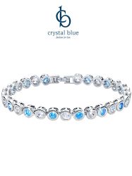 crystal blue Tennisarmband Facetteschliff Zirkonia Kristalle günstig online kaufen