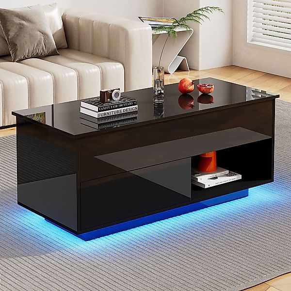 STILVORA Couchtisch Hebbarer Wohnezimmertisch mit LED,Beistelltisch günstig online kaufen