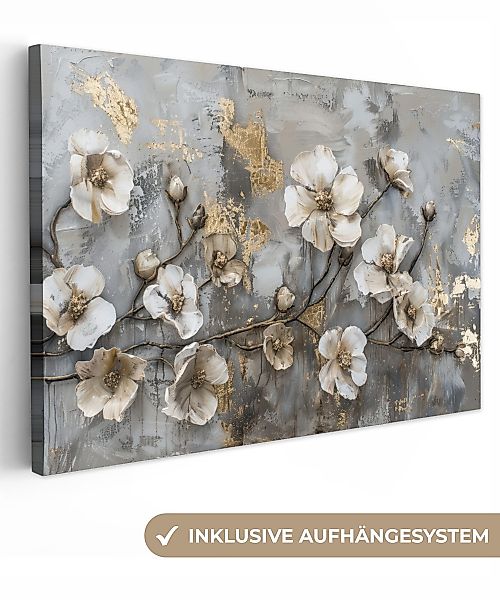 OneMillionCanvasses® Leinwandbild Blumen - Weiß - günstig online kaufen