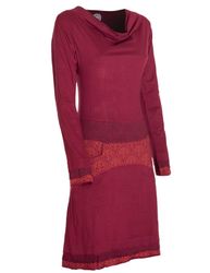 Vishes Jerseykleid Kleid Wasserfallkragen Bund bedruckt günstig online kaufen