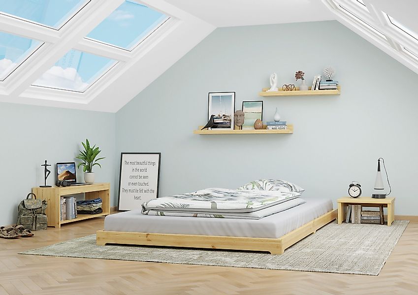 ERST-HOLZ Bett Extra Niedriges Futonbett Bettrahmen günstig online kaufen