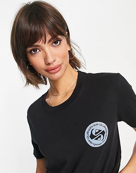 Quiksilver – Deeperwater – Kurzärmliges T-Shirt in Schwarz günstig online kaufen