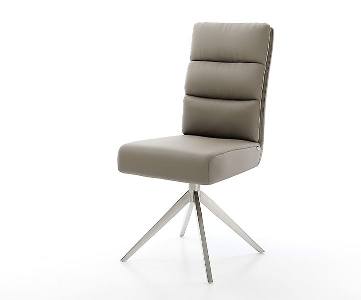 Drehstuhl Pela-Flex Echt-Leder Schlamm Kreuzgestell breit Edelstahl 360° dr günstig online kaufen