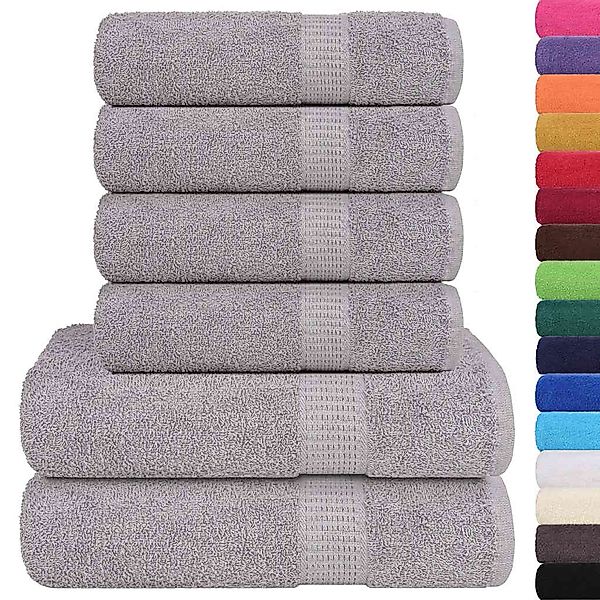 vidaXL Badetücher 6-tlg. Handtuch-Set Grau 360 günstig online kaufen