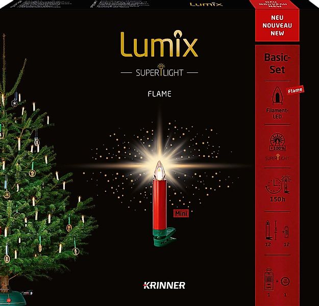 lumix LED-Christbaumkerzen LUMIX SuperLight Flame Mini Metallic Rot Basis günstig online kaufen