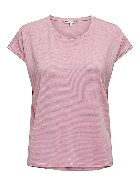 ONLY T-Shirt Rundhalsausschnitt, Modische Glitzer Naht günstig online kaufen