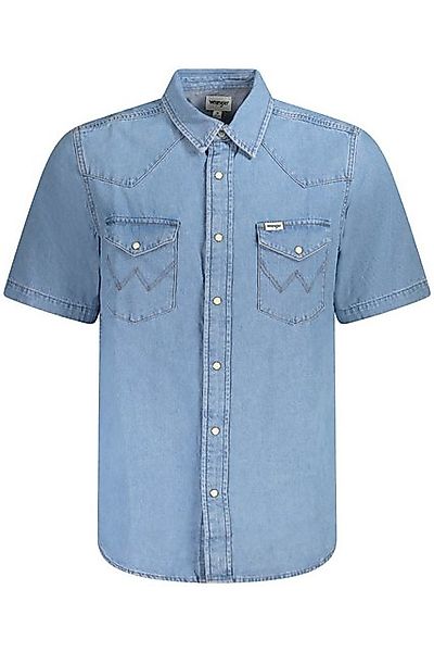 Wrangler Langarmhemd Stylisches Blaues Kurzarm-Jeanshemd für Herren im West günstig online kaufen