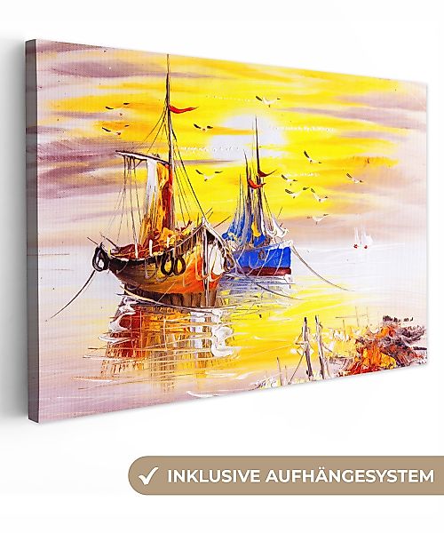OneMillionCanvasses® Leinwandbild Malerei - Boot - günstig online kaufen