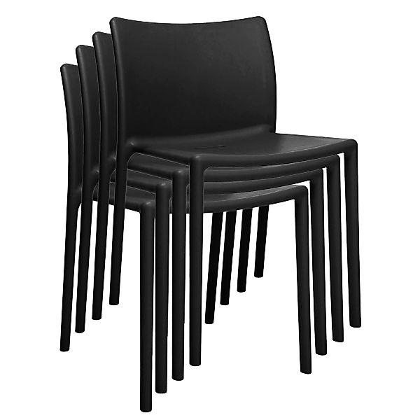Magis - Air Chair Stuhl 4er Set - schwarz/matt/für Innen- und Außenbereich günstig online kaufen
