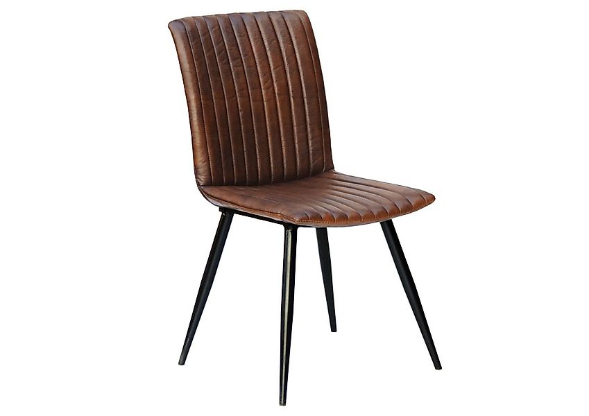 Massivmoebel24 Polsterstuhl IRON LABEL, Stuhl Echtleder günstig online kaufen