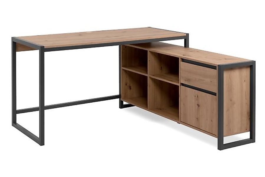 Eckschreibtisch DENVER 37A von Finori Artisan Oak / Anthrazit günstig online kaufen