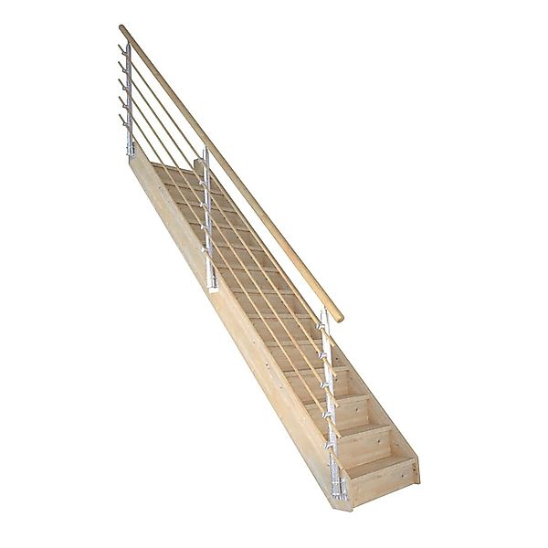 StarWood Treppe Korfu Fichte Gerade Setzstufen Design-Geländer-Holzstäbe günstig online kaufen