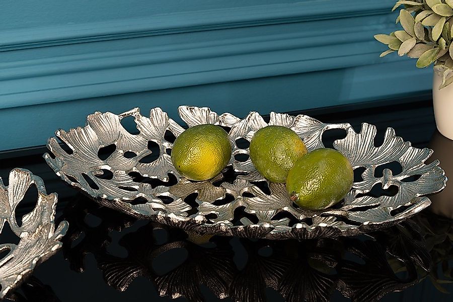 riess-ambiente Dekoschale GINKGO LEAFS 40cm silber (Einzelartikel, 1 St), W günstig online kaufen