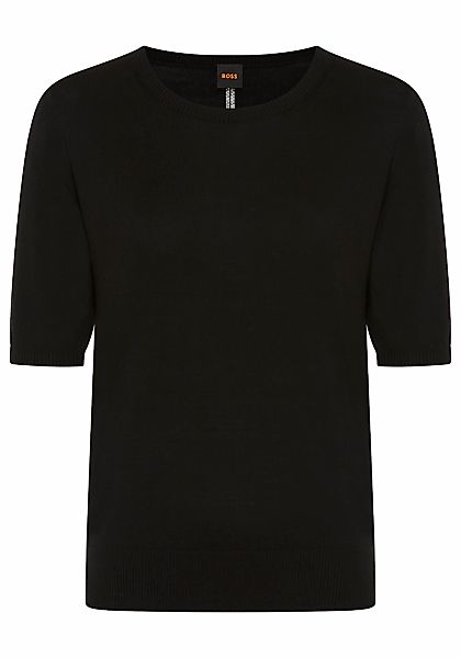 BOSS ORANGE Kurzarmpullover "Fiaffu Premium Damenmode" mit Lochmuster, Kasc günstig online kaufen