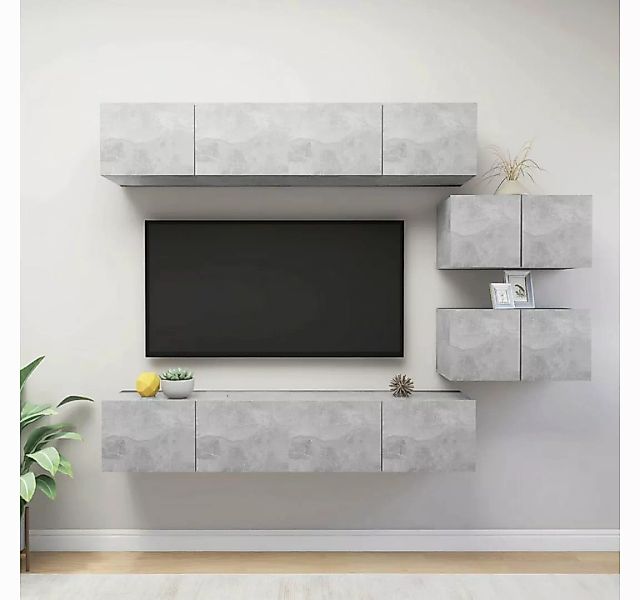 vidaXL TV-Schrank 6-tlg TV-Schrank-Set Betongrau Spanplatte günstig online kaufen