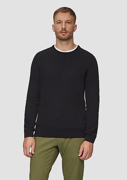 s.Oliver Longpullover Strickpullover Baumwollpullover mit Logo-Stickerei günstig online kaufen