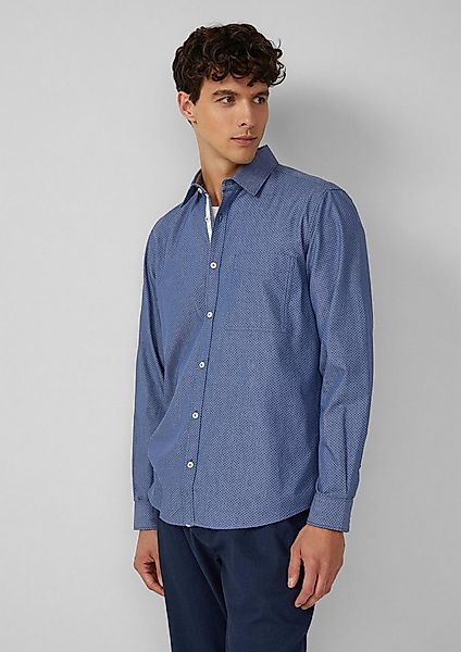 s.Oliver Langarmhemd Hemd Regular Fit: Gemustertes Langarmhemd mit Brusttas günstig online kaufen