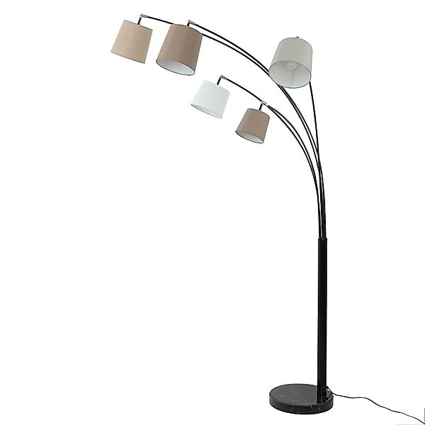 Licht-Erlebnisse Bogenleuchte Verstellbar 200 cm Hoch 5-Flammig E14 Leinen günstig online kaufen