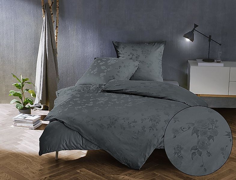 BETTWAESCHE-MIT-STIL Bettwäsche Mako Satin Jacquard Damast Bettwäsche Zoé R günstig online kaufen