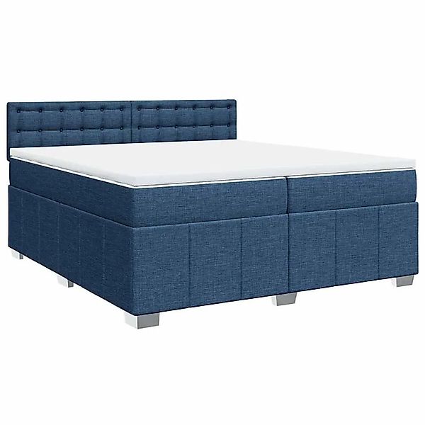 vidaXL Boxspringbett mit Matratze Blau 200x200 cm Stoff 3289495 günstig online kaufen