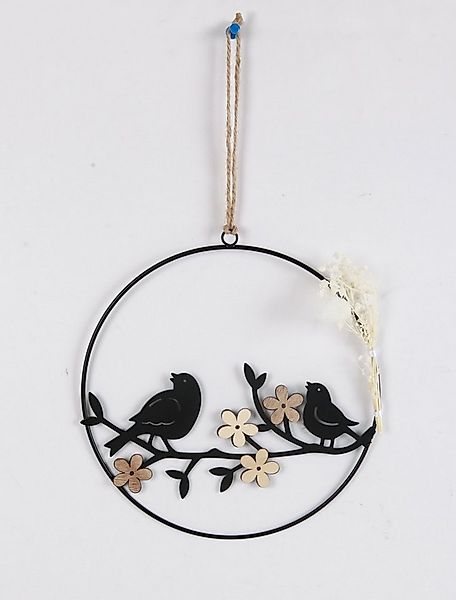 Trend Line Dekokranz TrendLine Aufhänger Metall mit Niete Vögel 23 cm günstig online kaufen