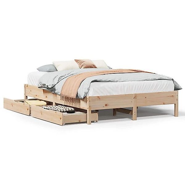 vidaXL Bett, Massivholzbett ohne Matratze 135x190 cm Kiefernholz günstig online kaufen