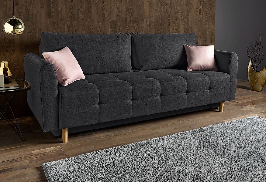 Home affaire Schlafsofa "Nordic" inklusive Bettkasten und Zierkissen günstig online kaufen