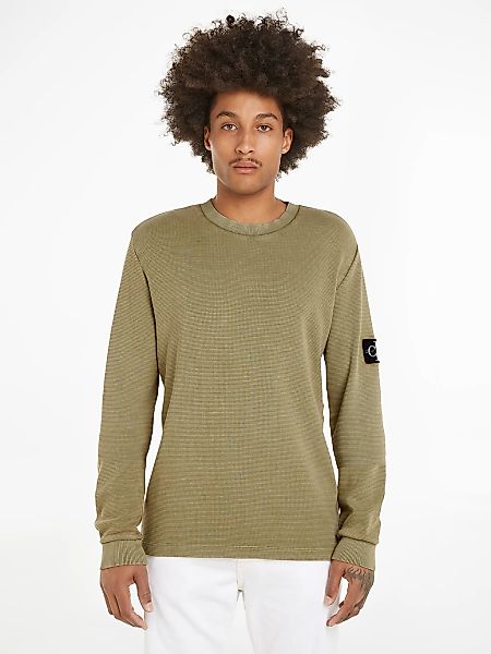 Calvin Klein Jeans Langarmshirt "WASHED BADGE WAFFLE LS TEE", mit Logopatch günstig online kaufen