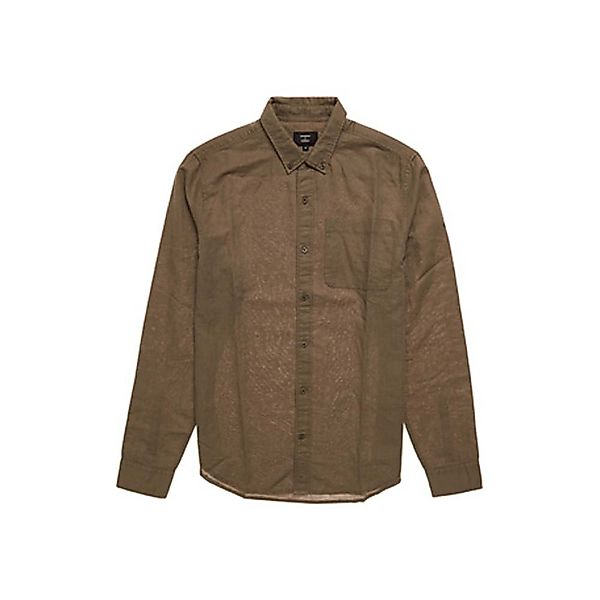 Superdry Linen Baumwoll-langarmhemd L Moss Khaki günstig online kaufen