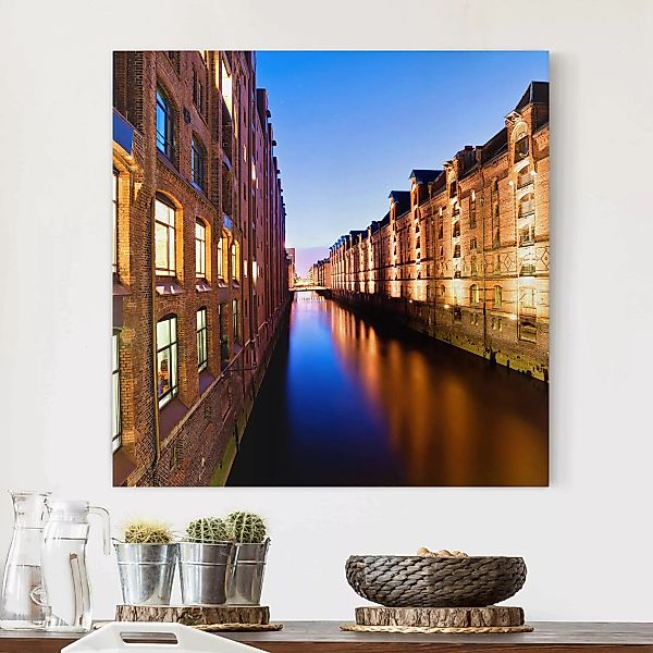 Leinwandbild Hamburg - Quadrat Hamburg Speicherstadt günstig online kaufen