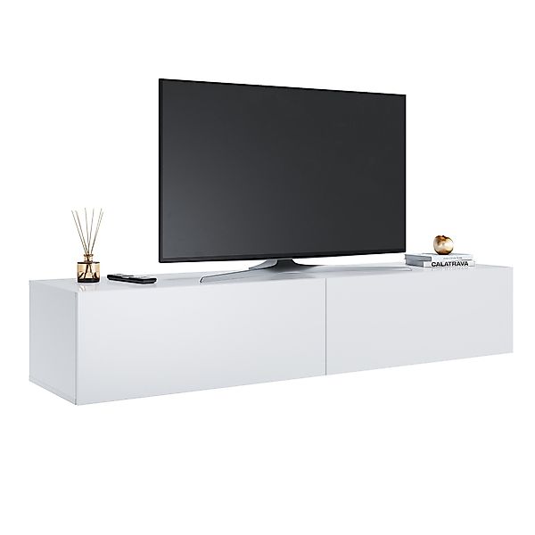 SONNI Lowboard Breite 140/160/180cm,TV Board,Hängend,Hochglanz,Weiß/schwarz günstig online kaufen