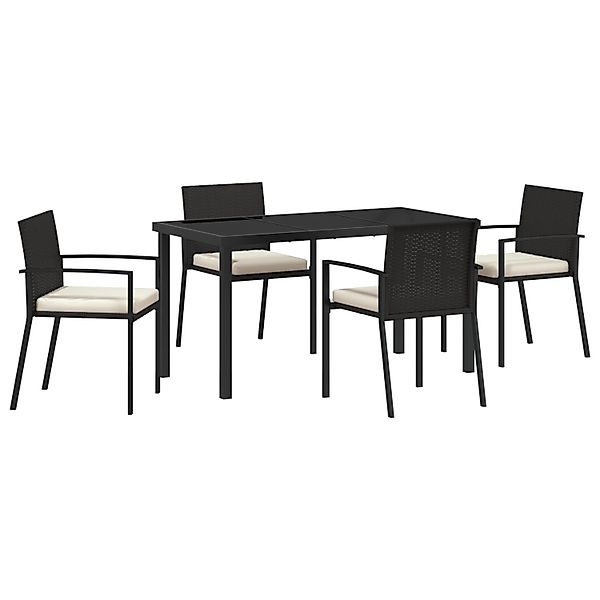 vidaXL Garten Essgruppe 5-Tlg Schwarz Poly Rattan 3379249 günstig online kaufen