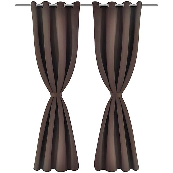 Verdunkelungs-vorhänge Mit Metallringen 135 X 245 Cm Braun Blackout günstig online kaufen