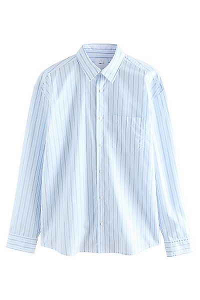 Next Langarmhemd Langärmeliges Popeline-Oxfordhemd mit Streifen (1-tlg) günstig online kaufen